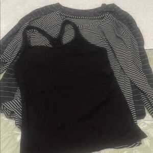 lululemon athletica Black Racerback Tank and 2 long sleeve tops !!! BUNDLE